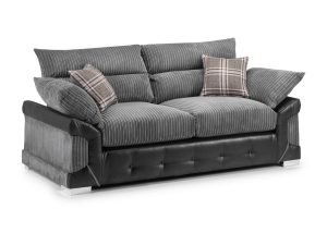 Logan Sofa Black/Grey 3 Seater