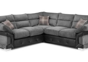 Logan Sofa Black/Grey Large Corner