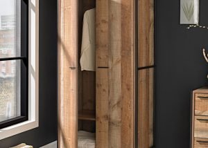 Hoxton Distressed Oak Effect Double Wardrobe