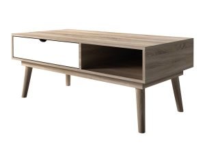 Scandi Light Oak & White Coffee Table