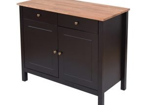 Copenhagen Sideboard 2 Doors & 2 Drawers Black Frame-Oiled Wood