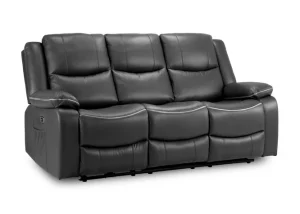 Harald Electric Recliner Sofa Black 3 Seater