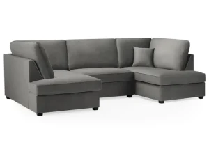 Carnaby Sofa Plush Grey U Shape Corner