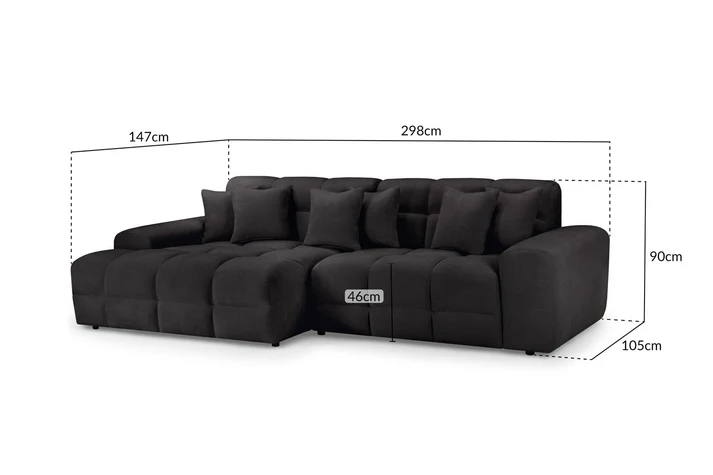 Jacob Sofa Black Left Hand Facing Corner - Image 3
