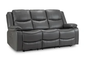 Harald Electric Recliner Sofa Grey 3 Seater