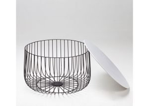 Enzo Marble & Black Side Table
