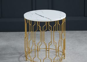 Grace End Table White Marble