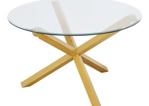 Oporto Glass & Oak Dining Table