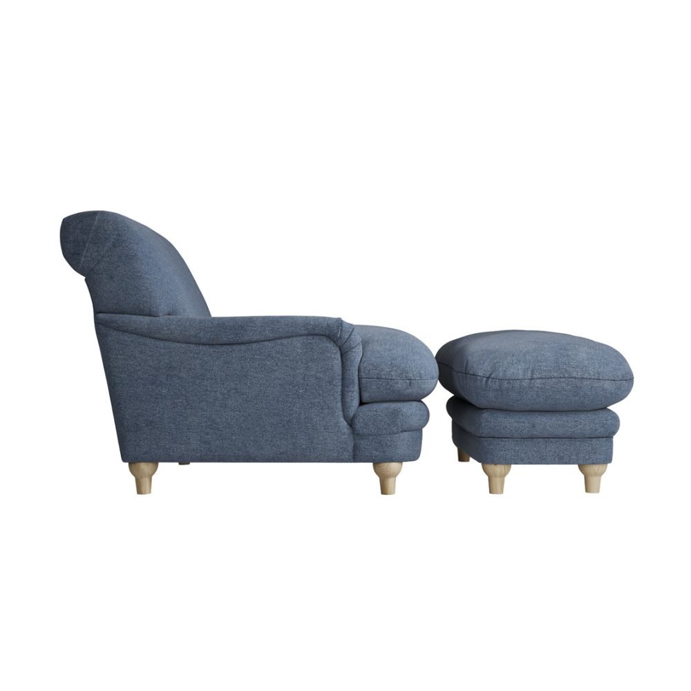 Plumpton Denim Blue Footstool - Image 4