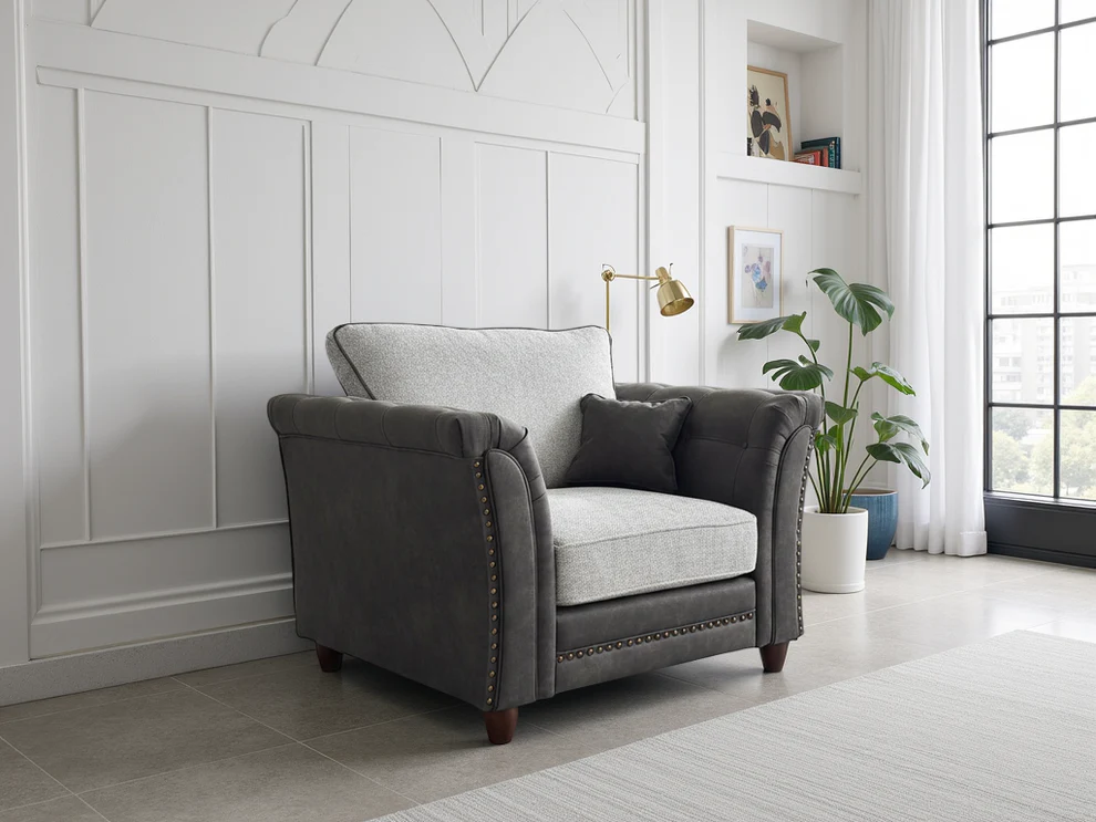 Bella Fullback Sofa Grey Armchair