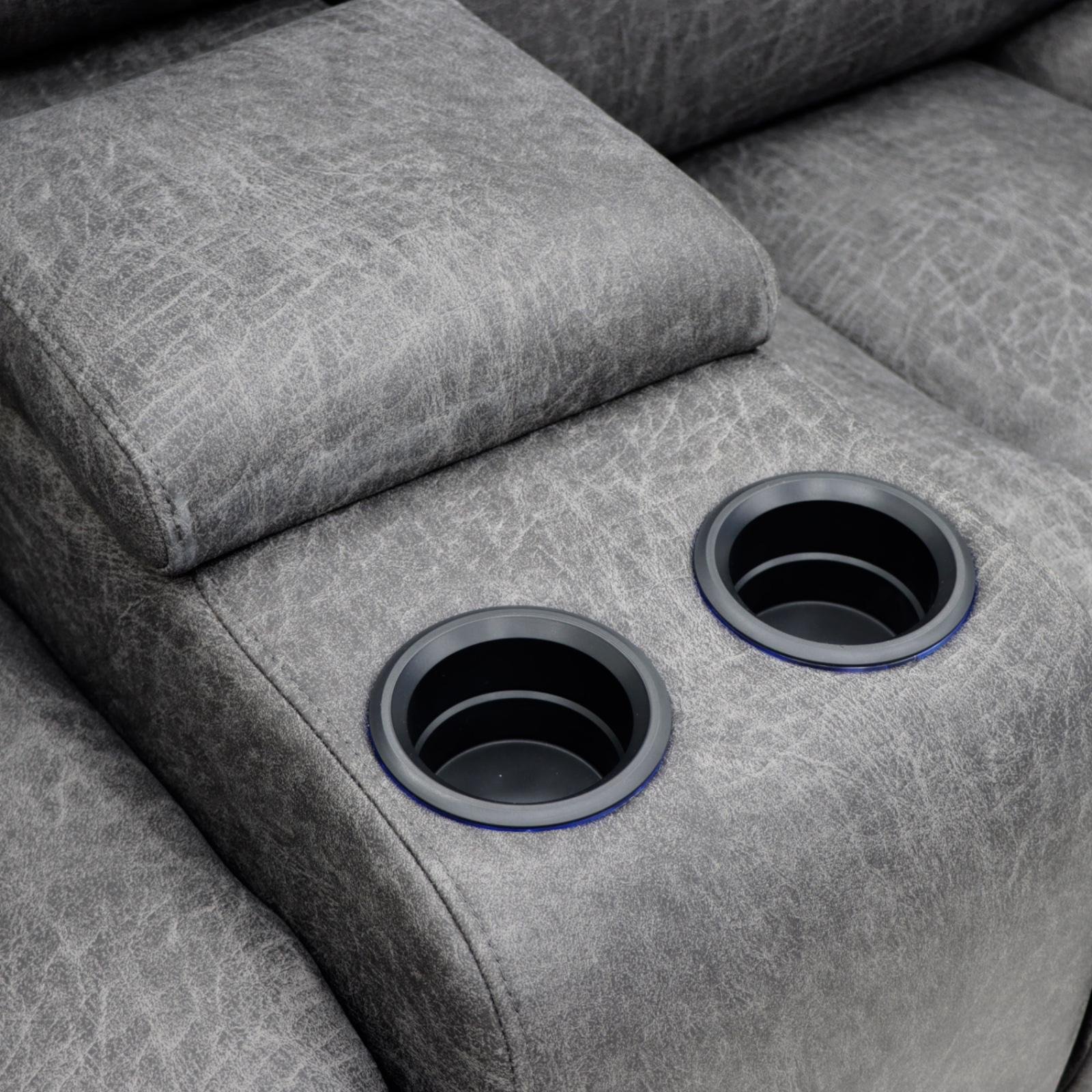 C-Love Tech Electric Recliner Sofa Grey 3+2 Set - Image 3