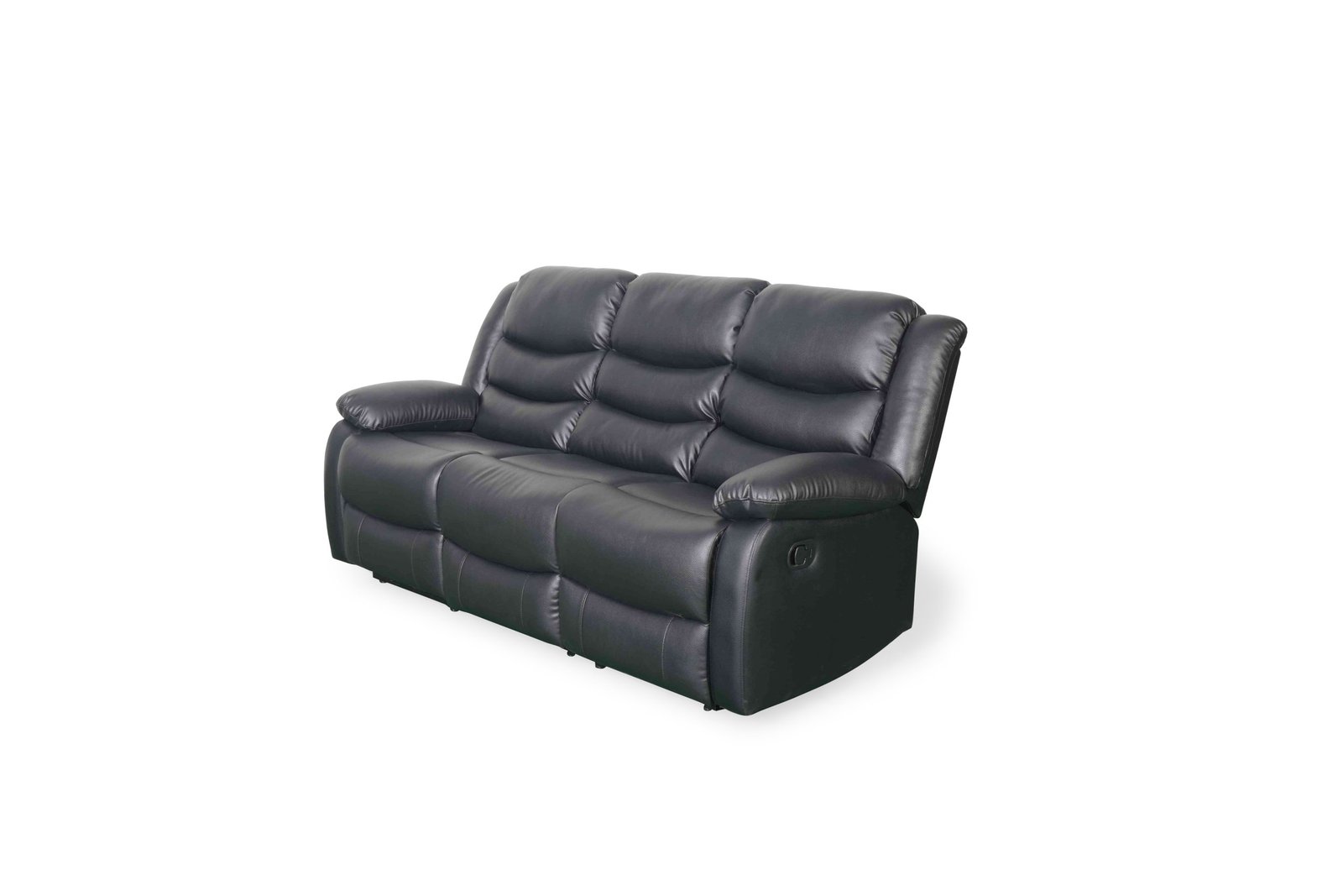 Conrad Manual Recliner Sofa Black 3 Seater - Image 3