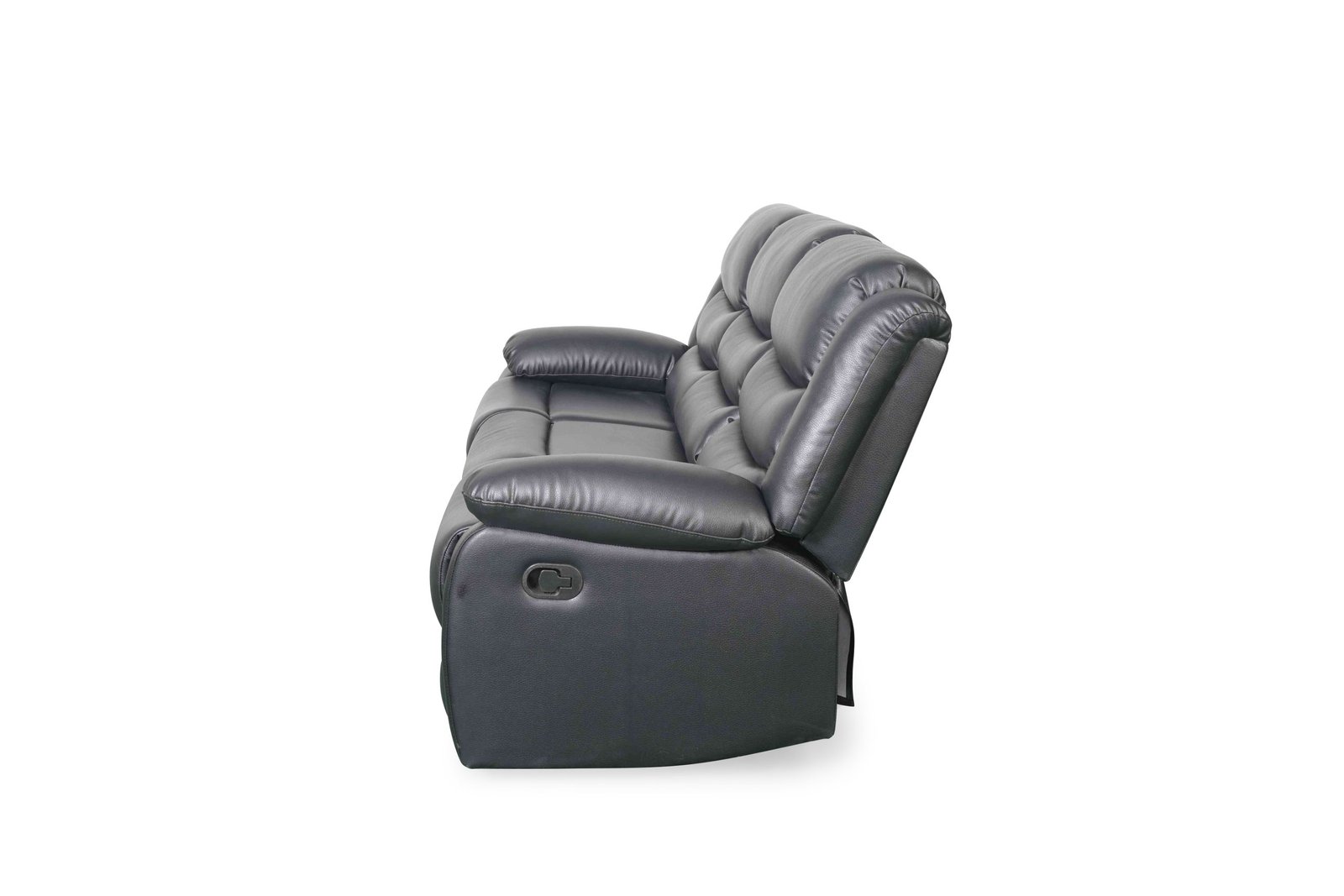 Conrad Manual Recliner Sofa Black 3 Seater - Image 5