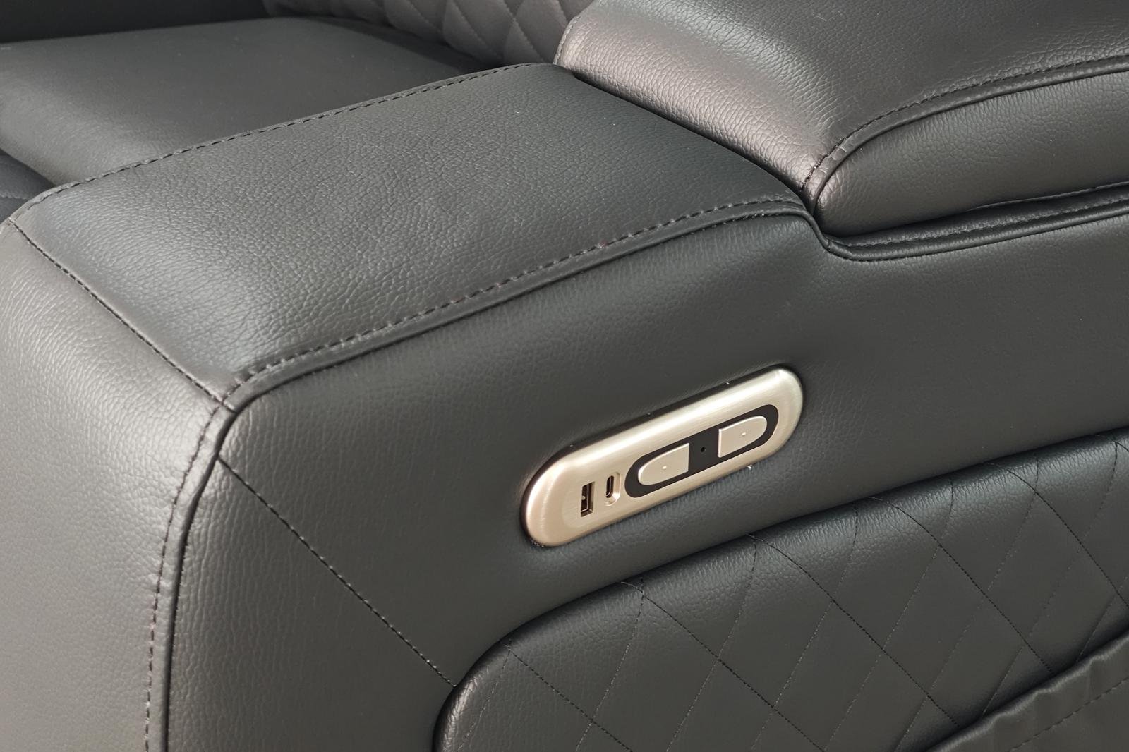 Florence Cinema Sofa Black 3 Seater - Image 4