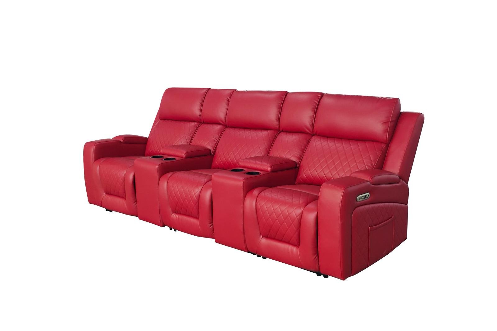 Florence Cinema Sofa Red 3 Seater - Image 7