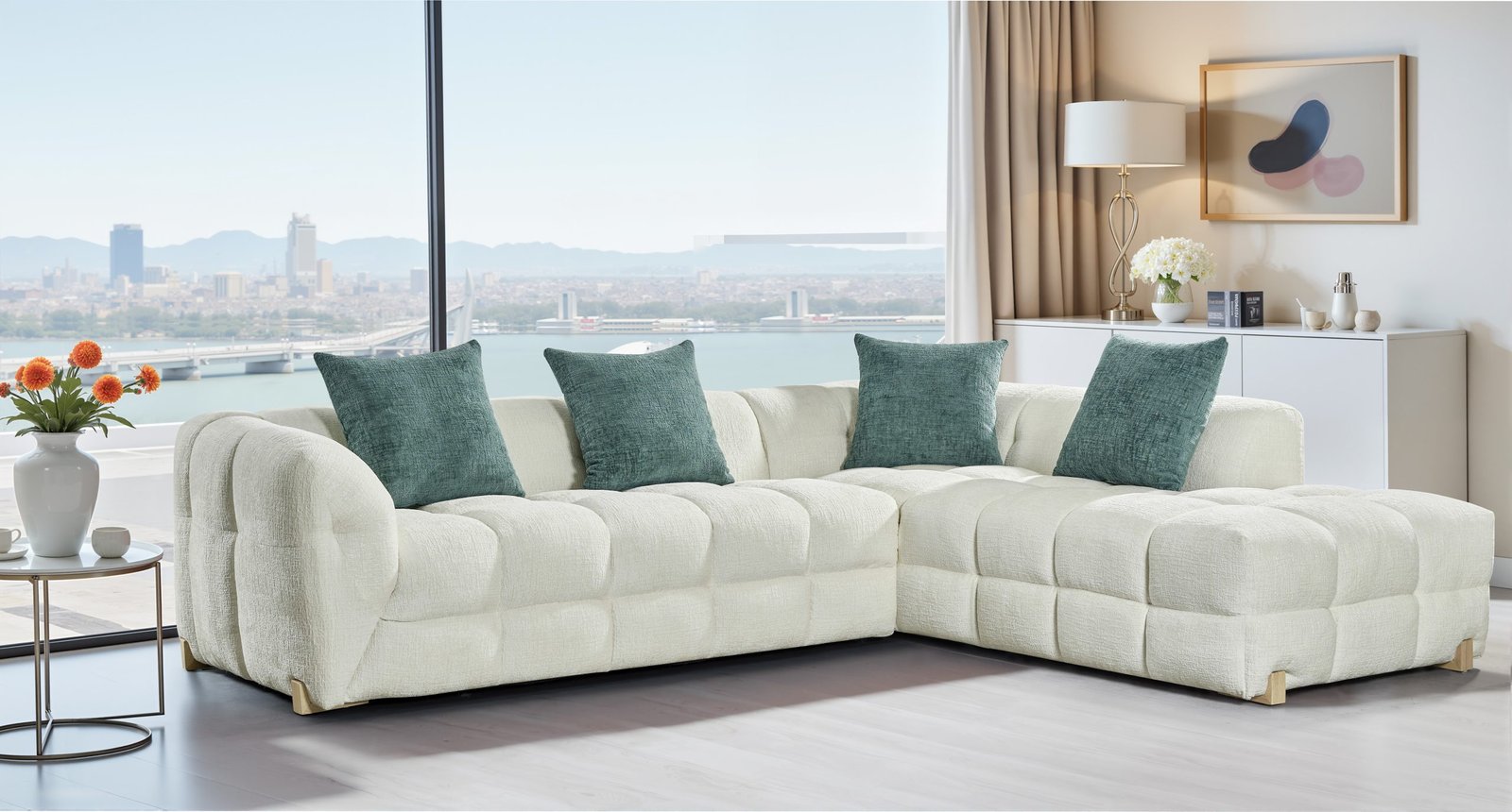 Genoa Sofa Beige Left Hand