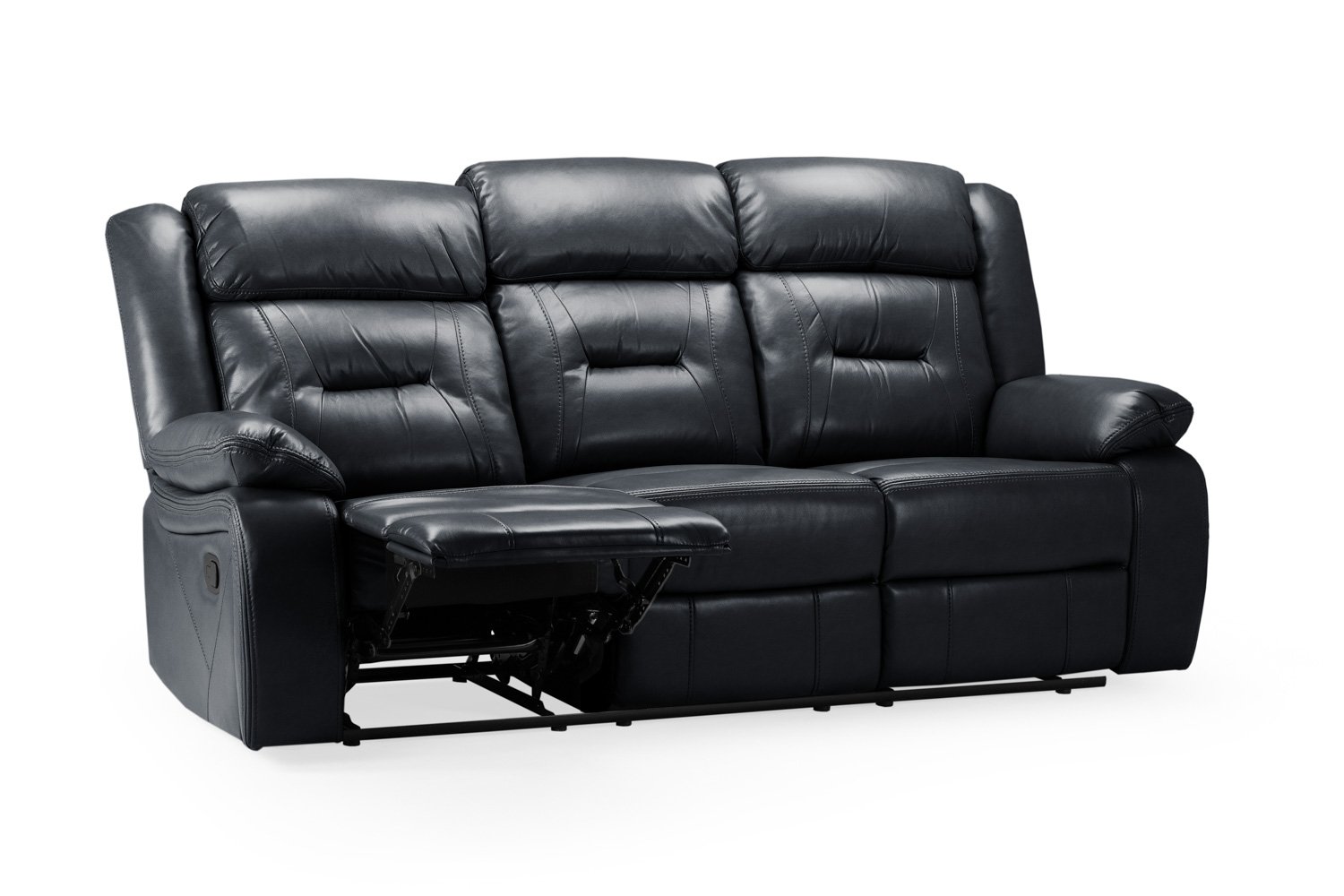 Novie Recliner Sofa Black 3 Seater - Image 2