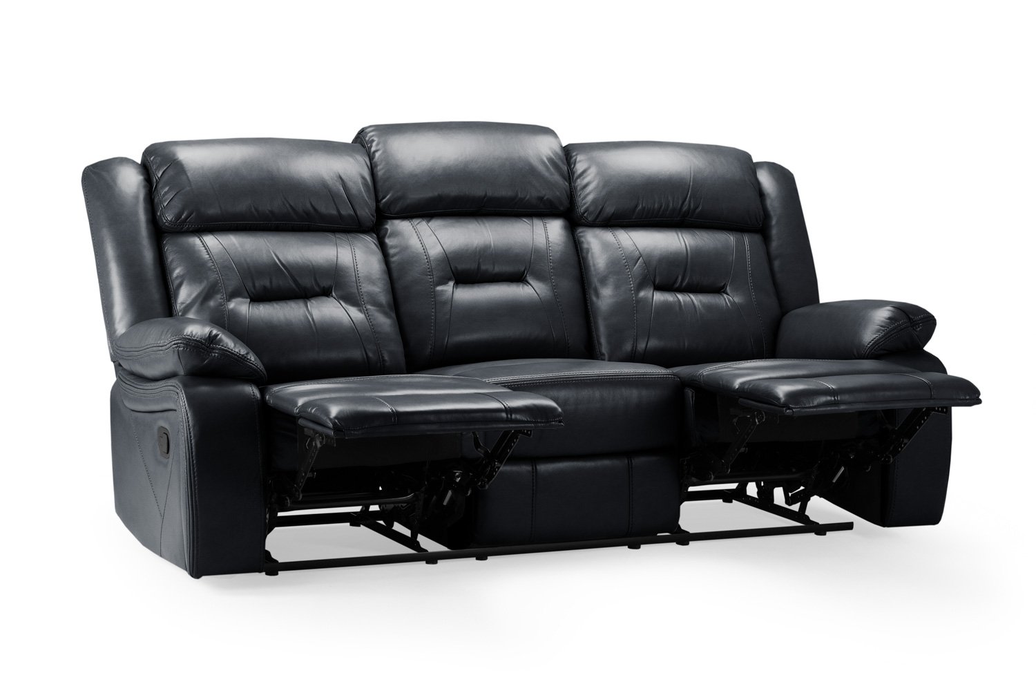 Novie Recliner Sofa Black 3 Seater - Image 3