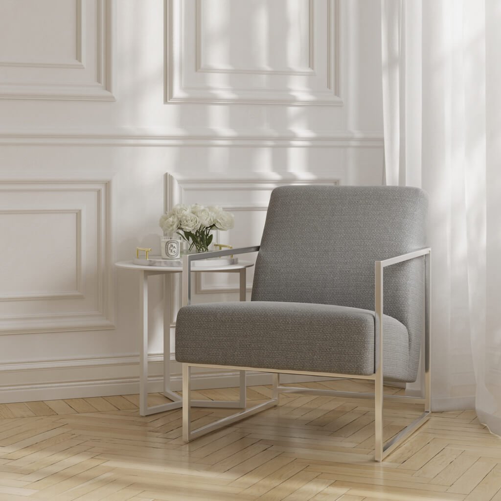 Ritz Dove Grey and Silver Chair