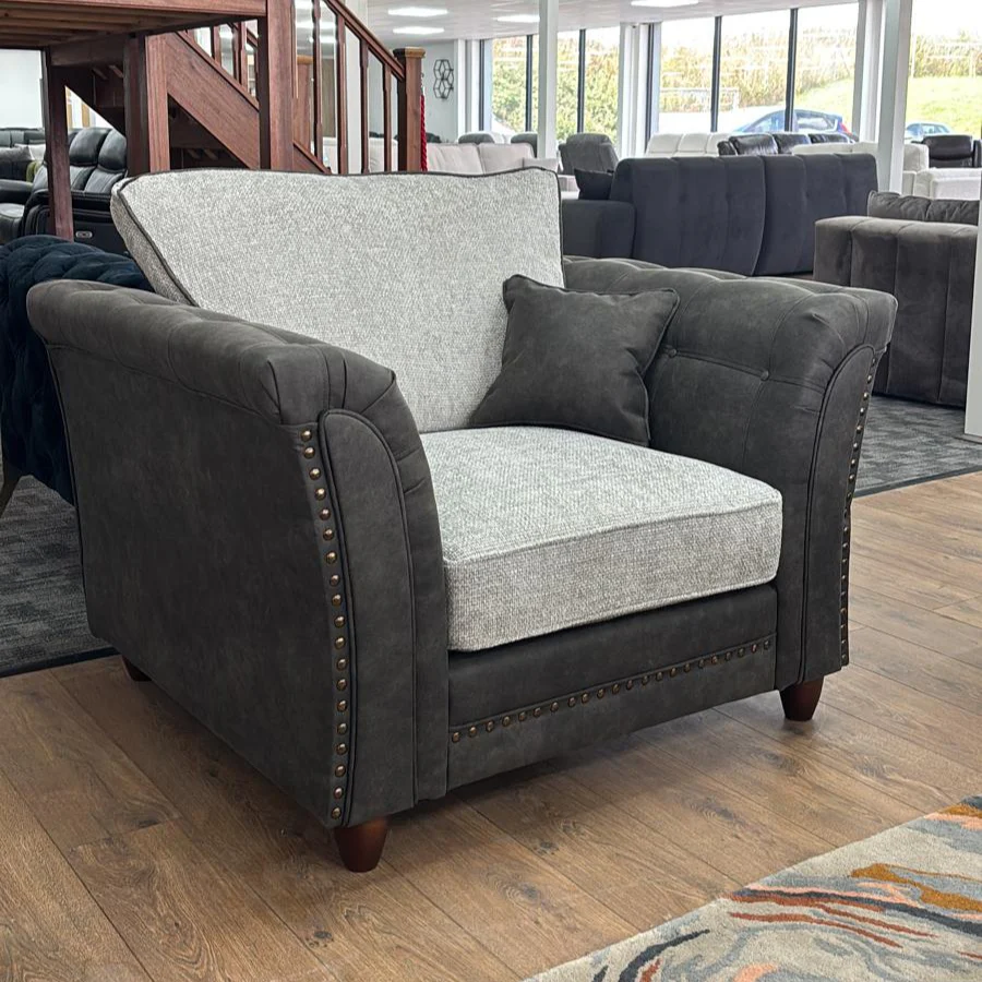 Bella Fullback Sofa Grey Armchair - Image 2