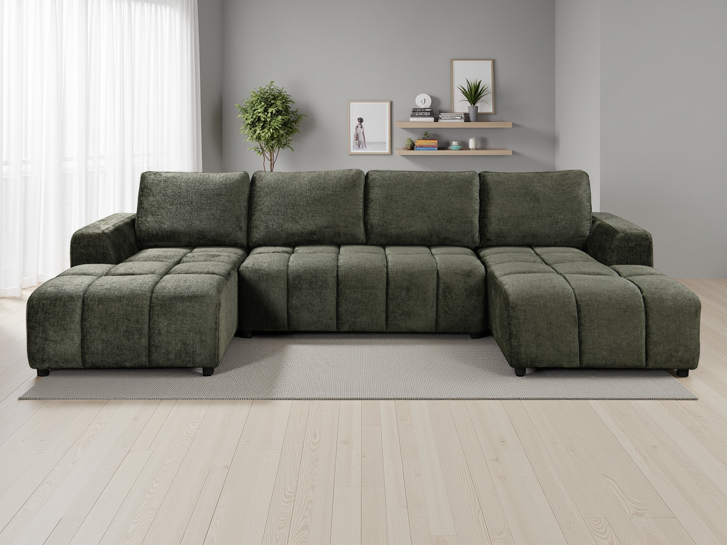 Shanghai Luxury Green U Shape Corner Sofabed - Image 2