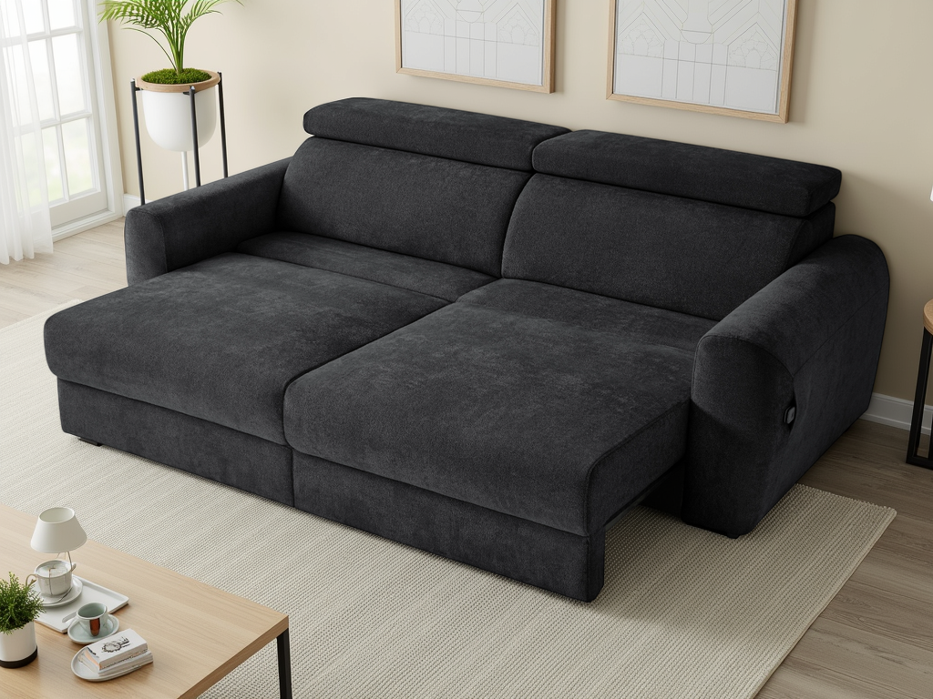 Dakota Electric Sofabed Black 3 Seater - Image 2