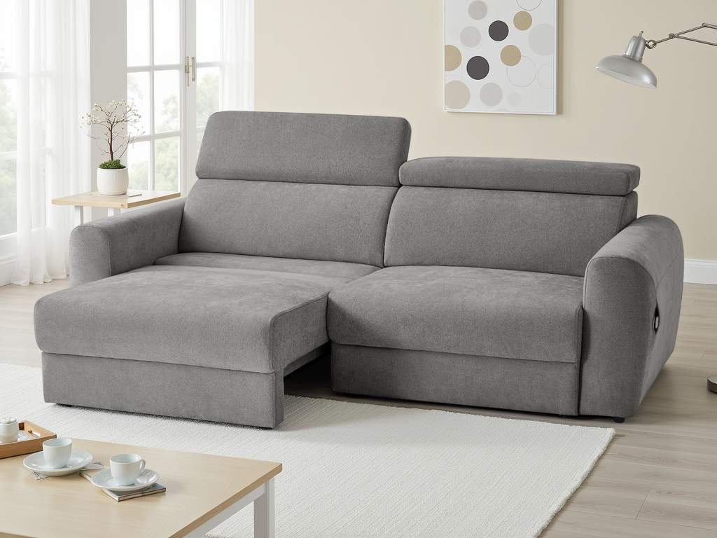 Dakota Electric Sofabed Grey 3 Seater - Image 2