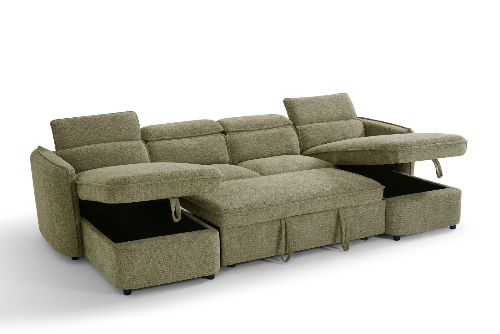 Capri Sofabed Green U Shape Corner - Image 3