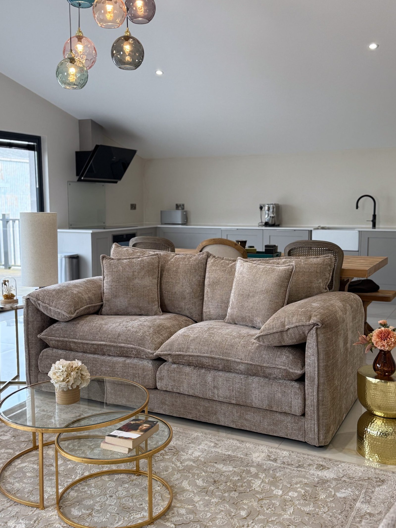 Solaya Sofa Beige 3 Seater - Image 4