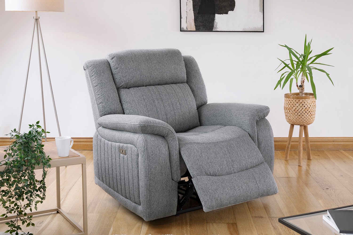 Linden Electric Recliner Sofa Grey Armchair