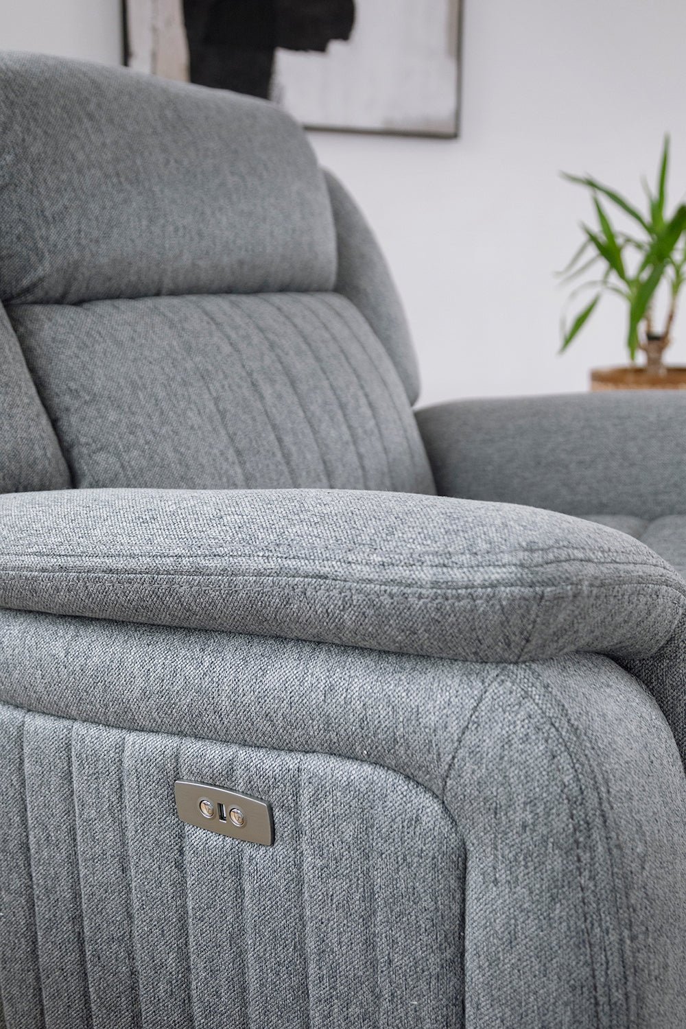 Linden Electric Recliner Sofa Grey Armchair - Image 3