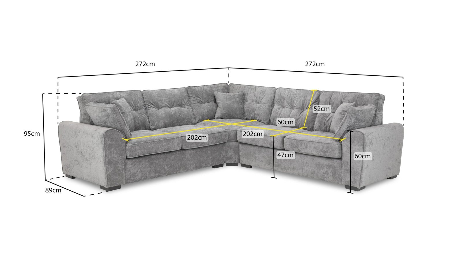 Maxwell Sofa Grey Large Corner - Image 2
