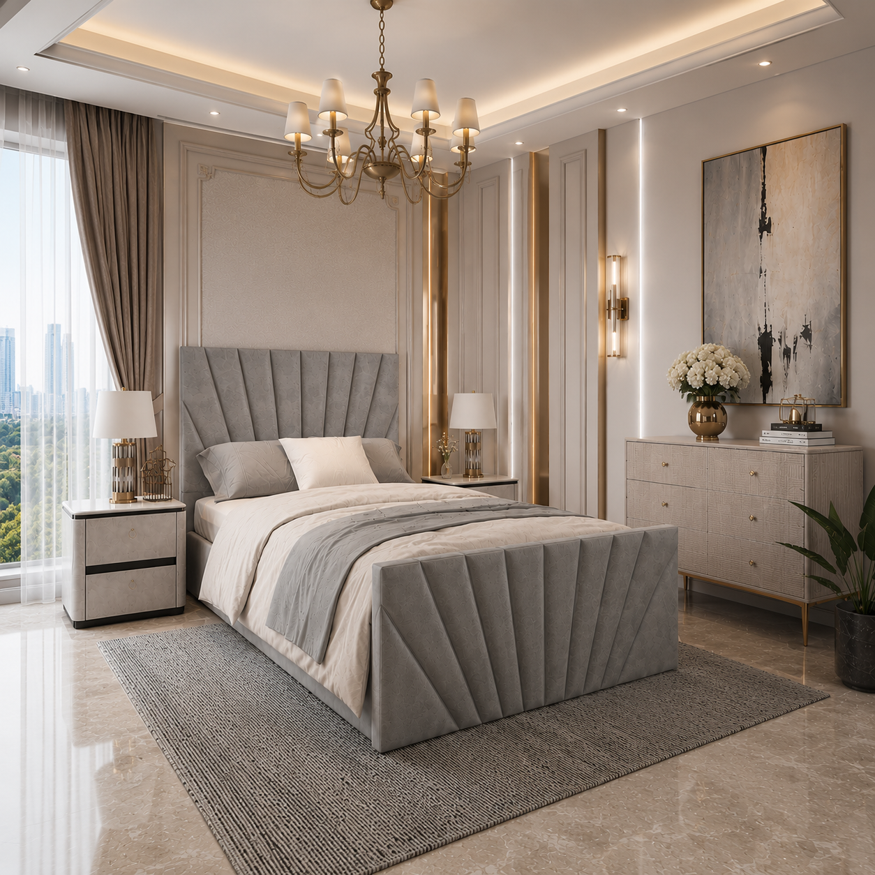 Aldwych High Foot Bed Frame | Chesterfield Velvet Design