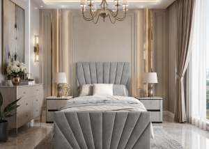 Aldwych High Foot Bed Frame | Chesterfield Velvet Design