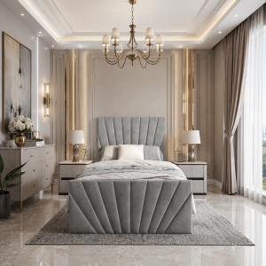 Aldwych High Foot Bed Frame | Chesterfield Velvet Design