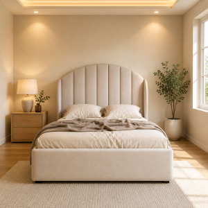 Almalfi Bed handmade crushed velvet frame