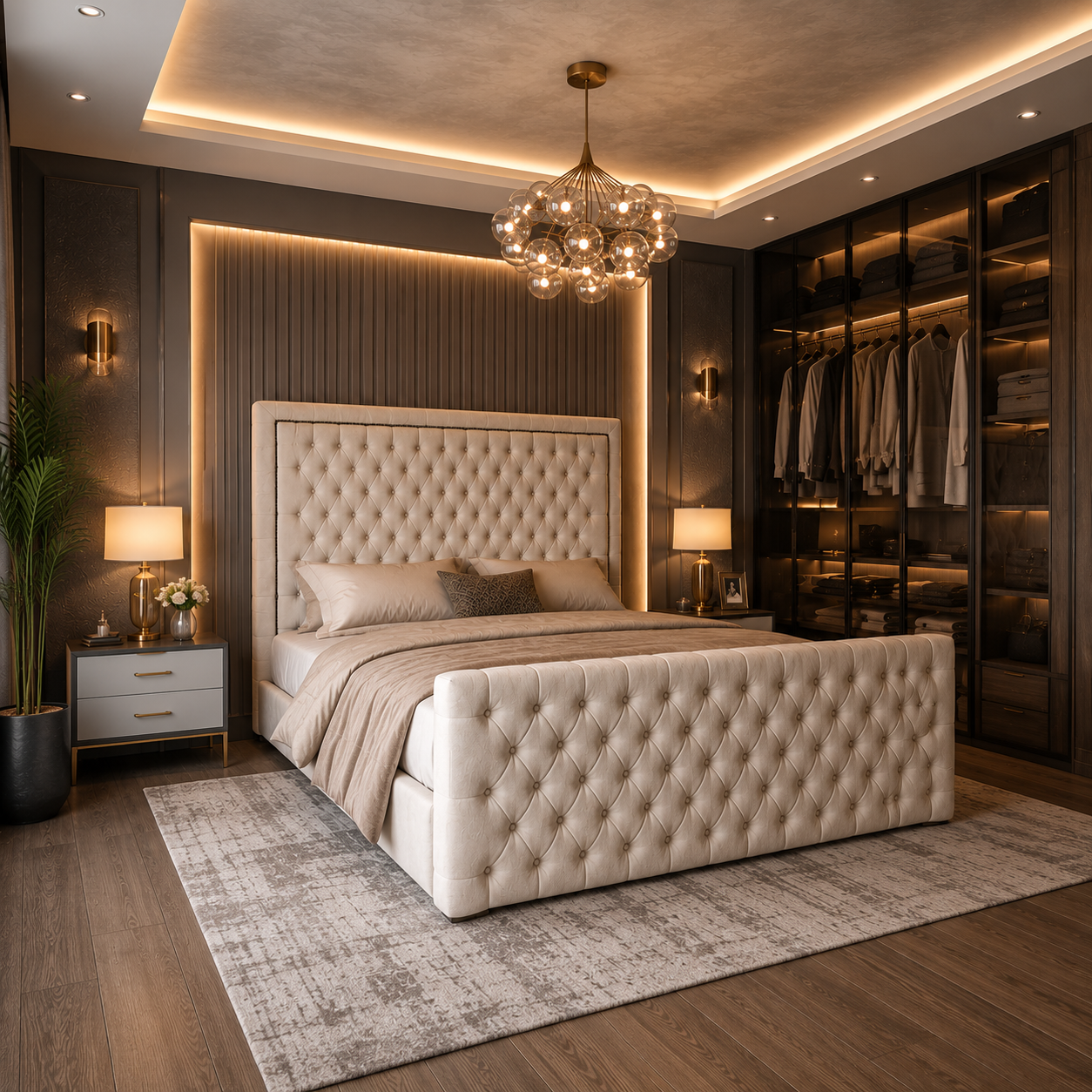 Fitzrovia High Foot Bed Frame | Tufted, Handmade in UK