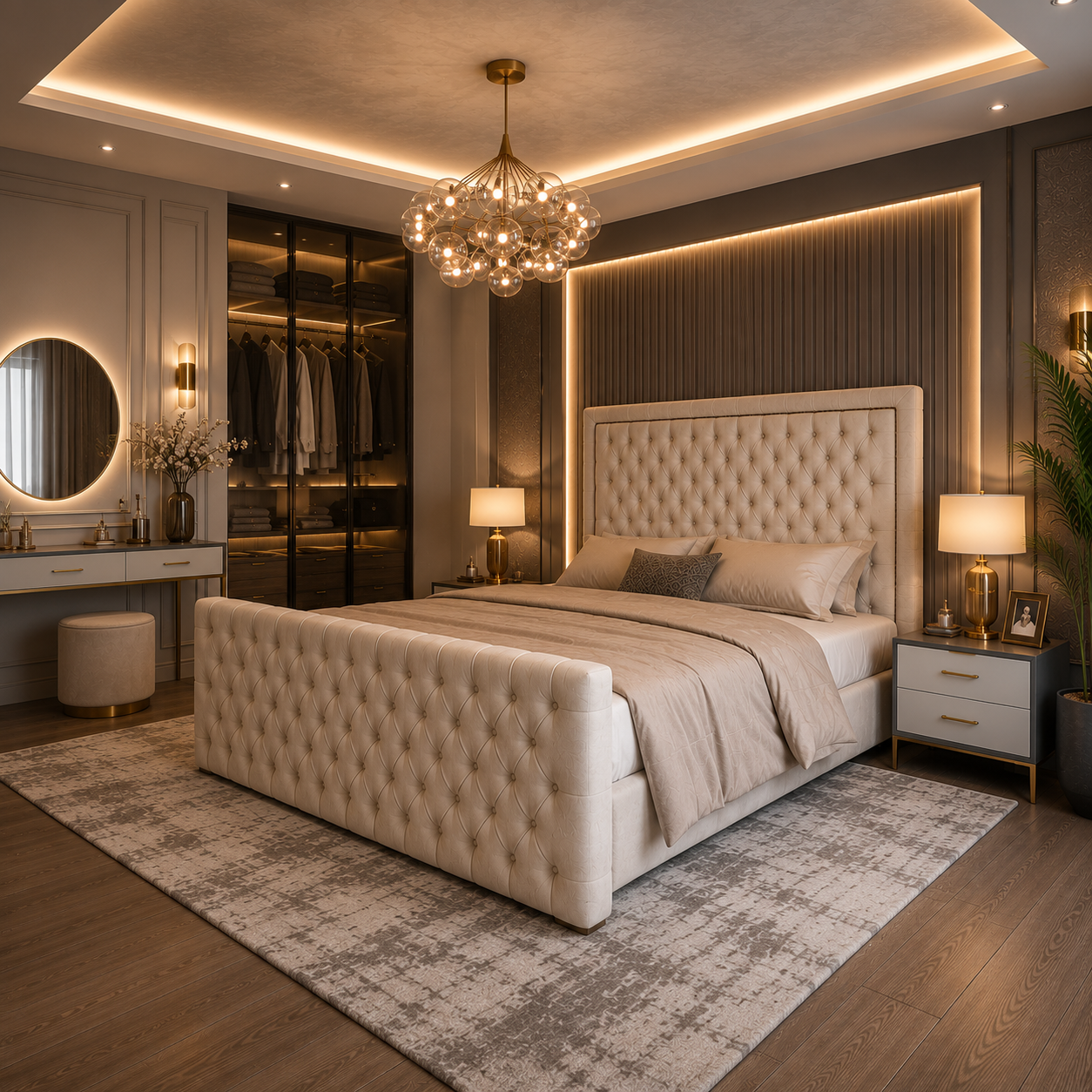 Fitzrovia High Foot Bed Frame | Tufted, Handmade in UK