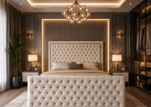 Fitzrovia High Foot Bed Frame | Tufted, Handmade in UK