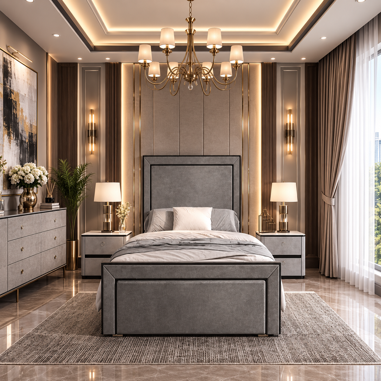 Holborn Piped High Foot Bed Frame | Luxury Sleep Starts