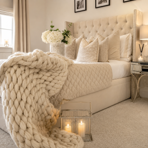 Indulgence Ottoman Bed | Buttoned Wing Headboard with Storage