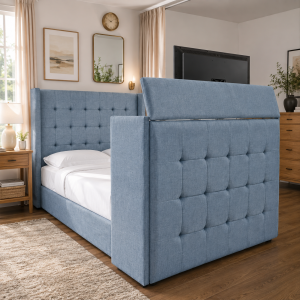 2026 Alpha TV Bed Frame with Optional Ottoman Storage and USB Charging