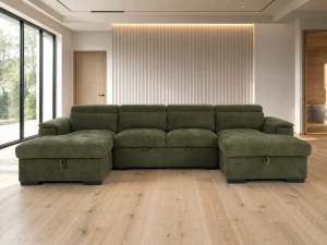 Alaya Sofabed Green U Shape Corner