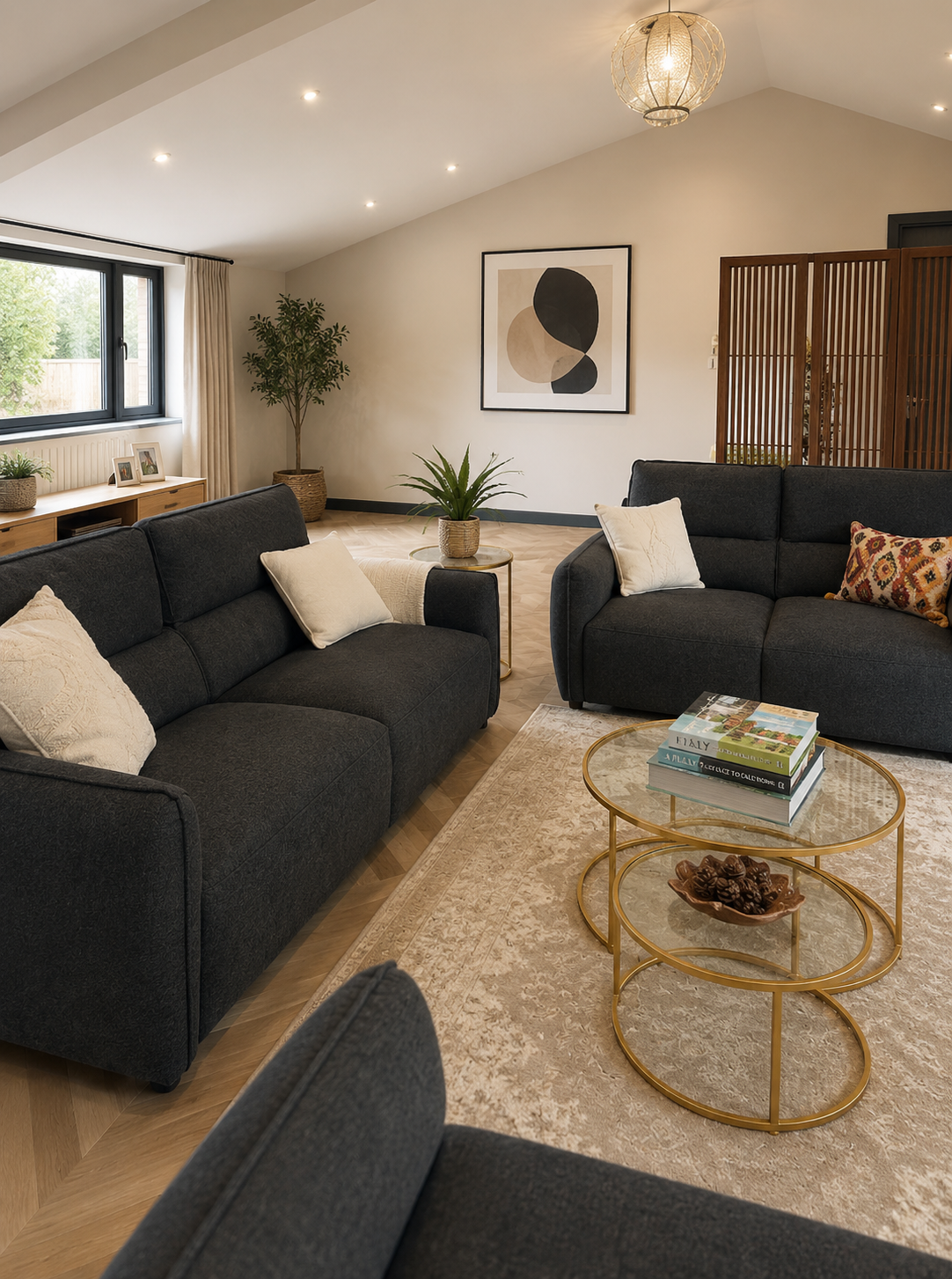 Ascot Sofa Charcoal 3+2 Set