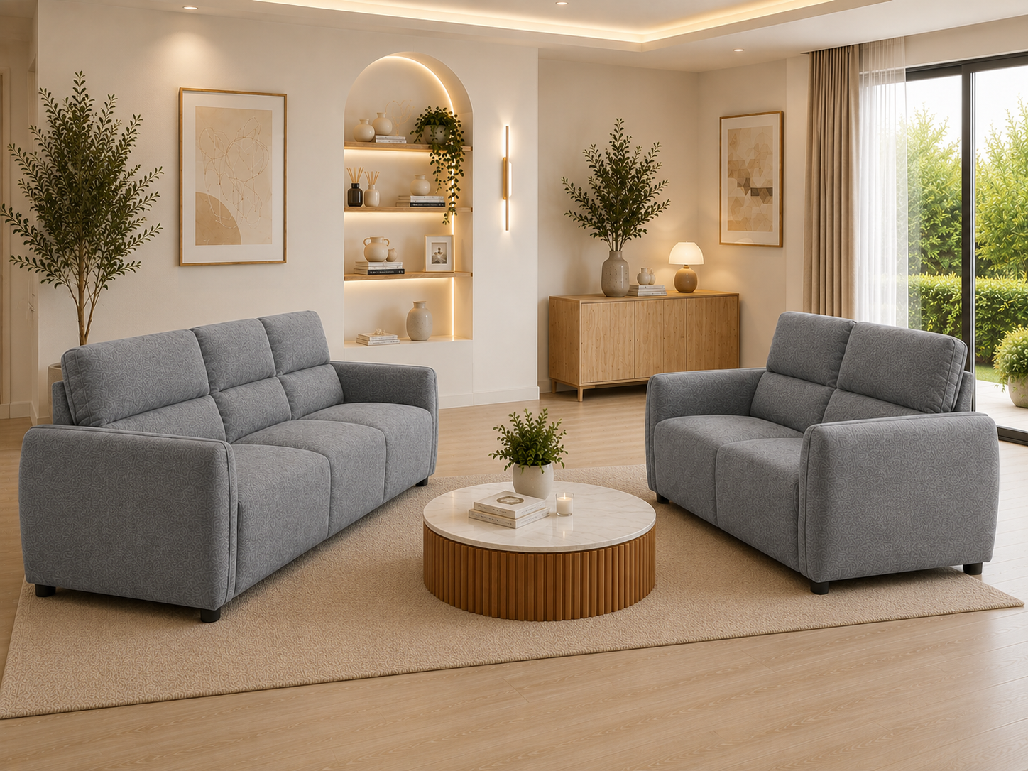 Ascot Sofa Charcoal 3+2 Set