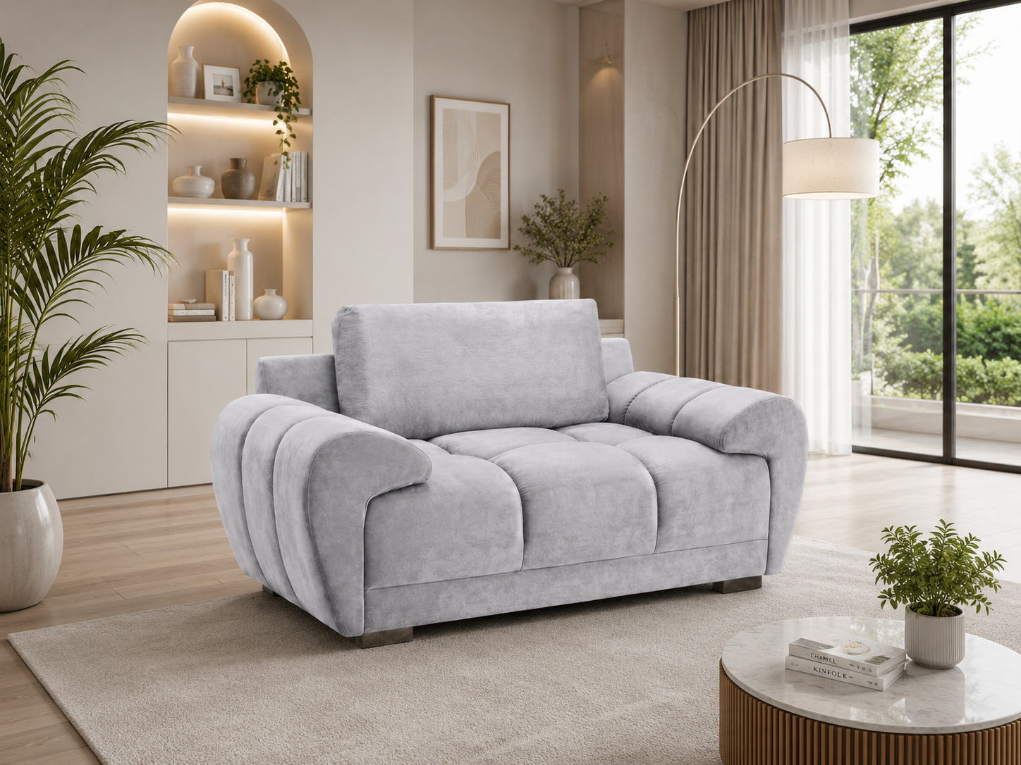 Azzuro Sofa Grey Armchair | Comfy Compact Grey Chair
