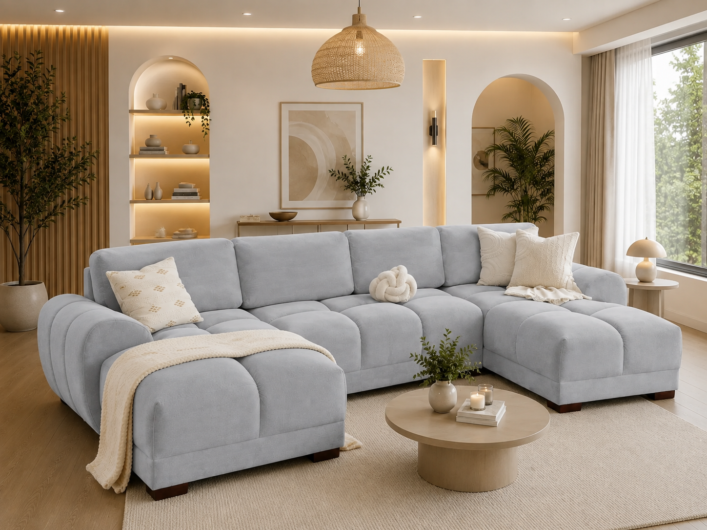 Azzuro Sofa Grey U Shape Corner