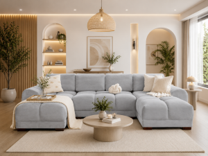 Azzuro Sofa Grey U Shape Corner