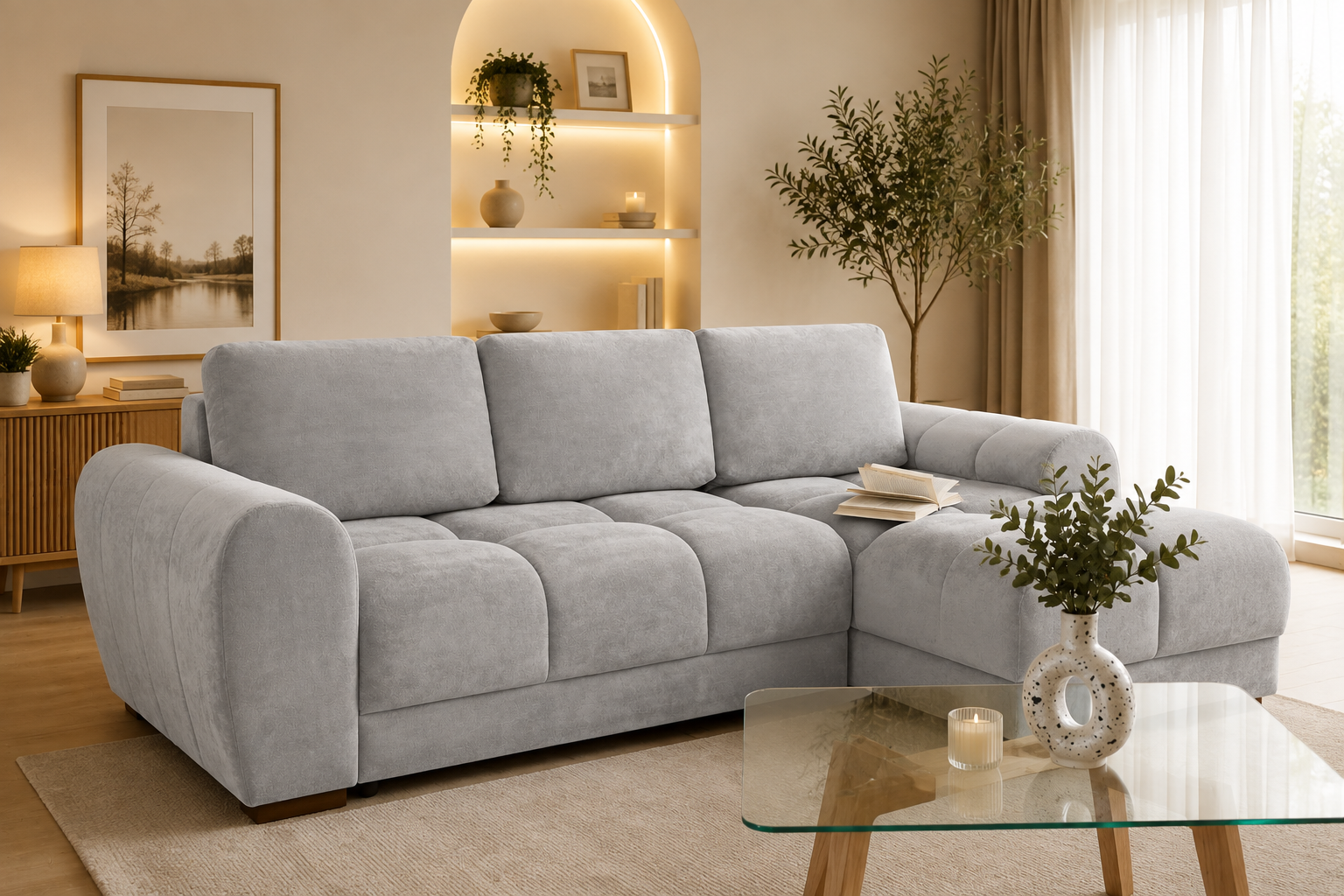 Azzuro Sofabed Grey Universal Corner