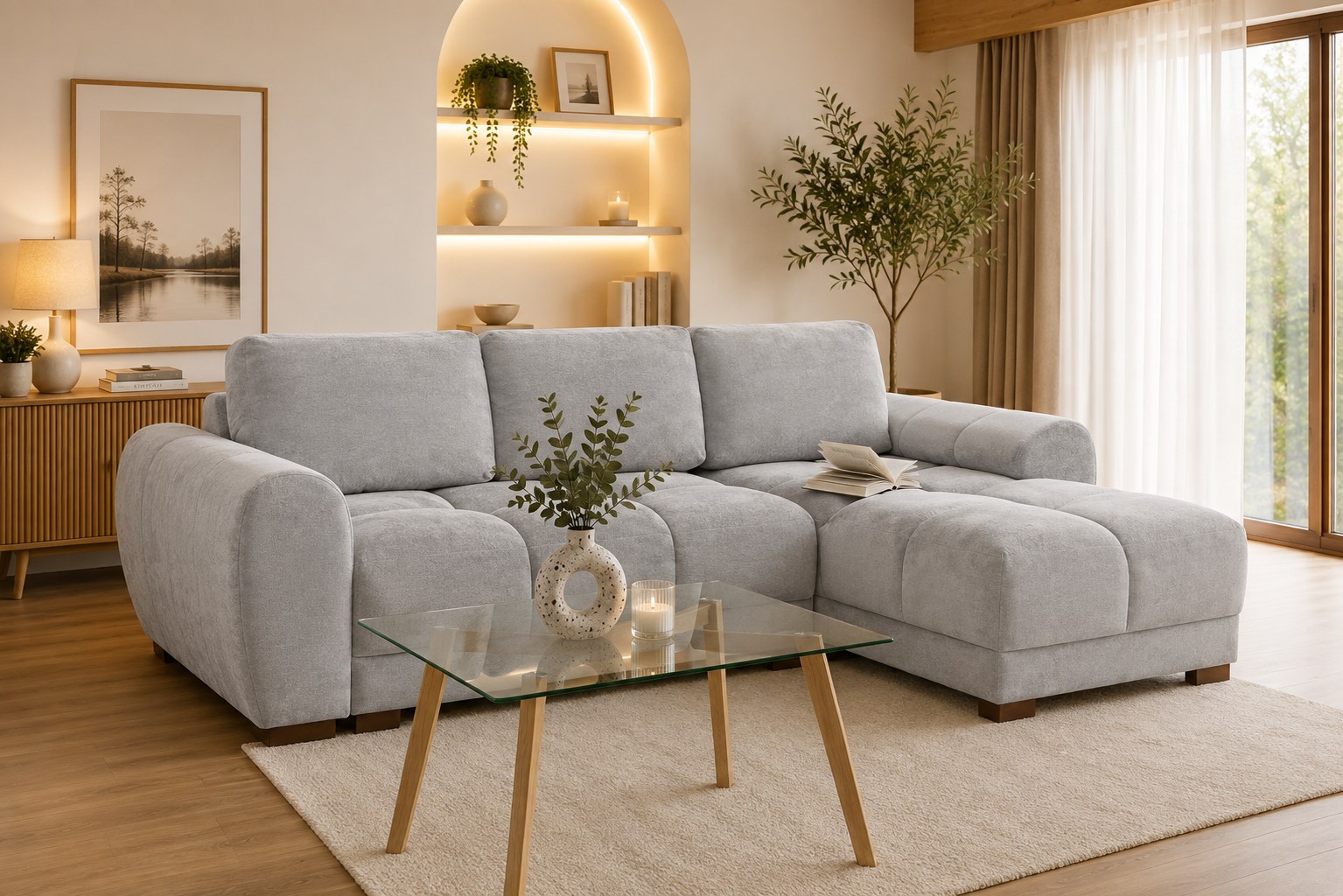 Azzuro Sofabed Grey Universal Corner